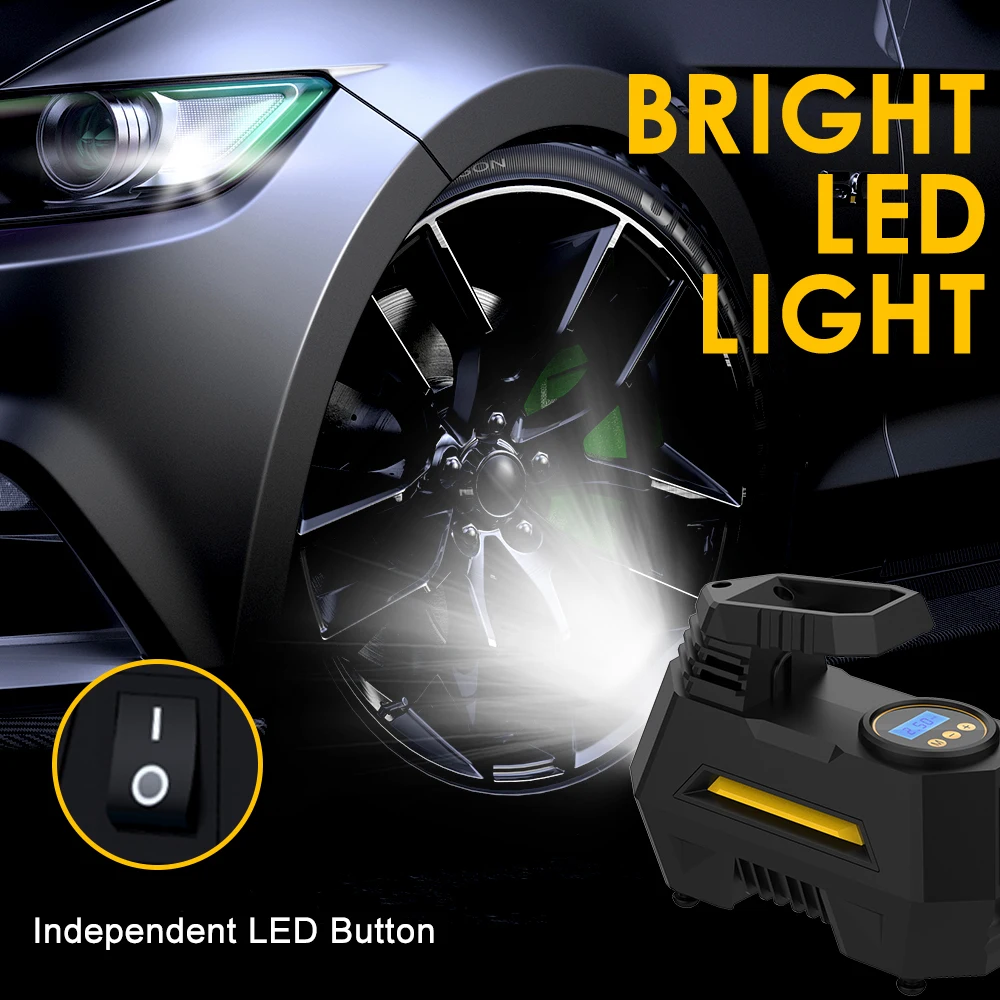 Mini Tire Inflator Car 12V Emergency Tire Inflator little Black Rabbit car Air Compressor Tire Pump for car