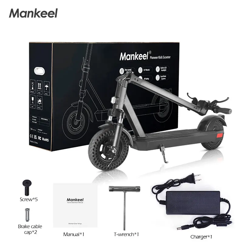 Mankeel Pioneer Private Eu Warehouse 36v 500w 25km/h 10 Inch Tout Terrain Trotinette Electrique Adult Electric Scooter Electrico