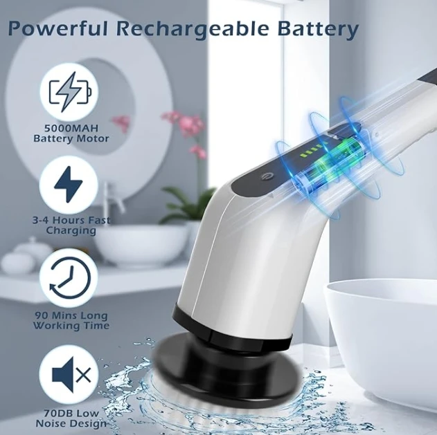 Low Price Bathroom Bathtub Electric Cleaning Brush Rotary Scrubber