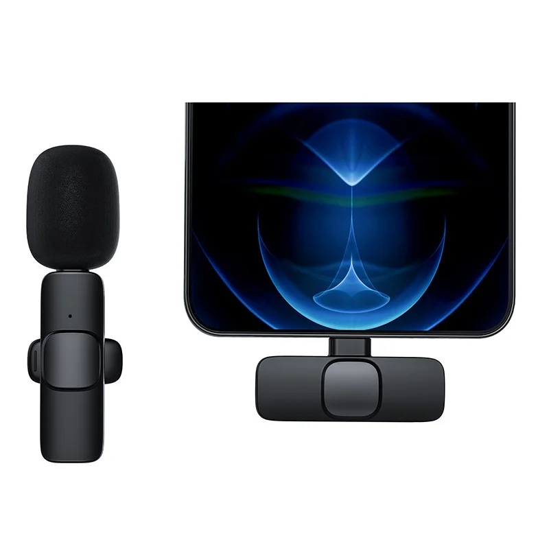 2021 popular design for smart phone 2.4GHz type-c port ANC tiny wireless lavalier microphone conference wireless microphone