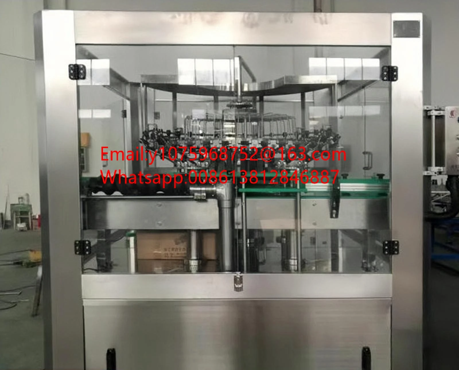 
Rotary washing machine glass plastic bottle six-wheel single row glass wine bottle washing machine equipment 