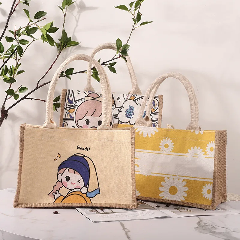 shopping clothes jute branded tote bag reusable grocery bag logo shopping bags eco friendly designer jute sack custom