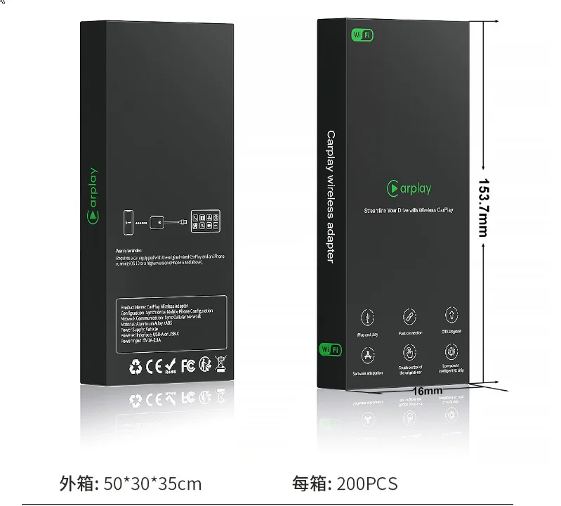 Boyi No Lag Wireless carplay Dongle U disk mini car navigation Adapter Fast Connection Wireless for Iphone CarPlay wifi box