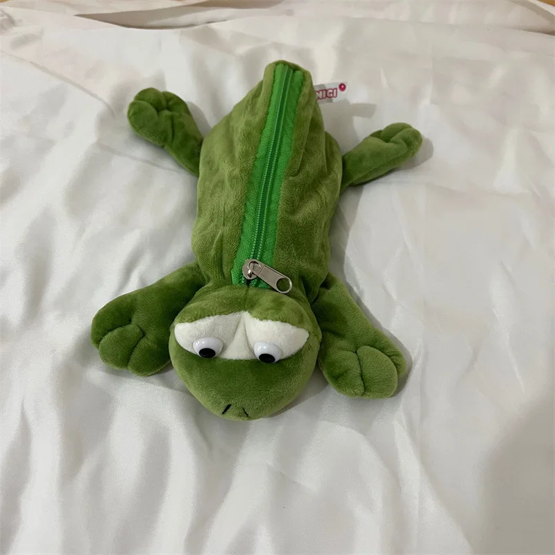 Creative little alligator plush pen bag Cartoon animal pattern funny little frog stationery bag