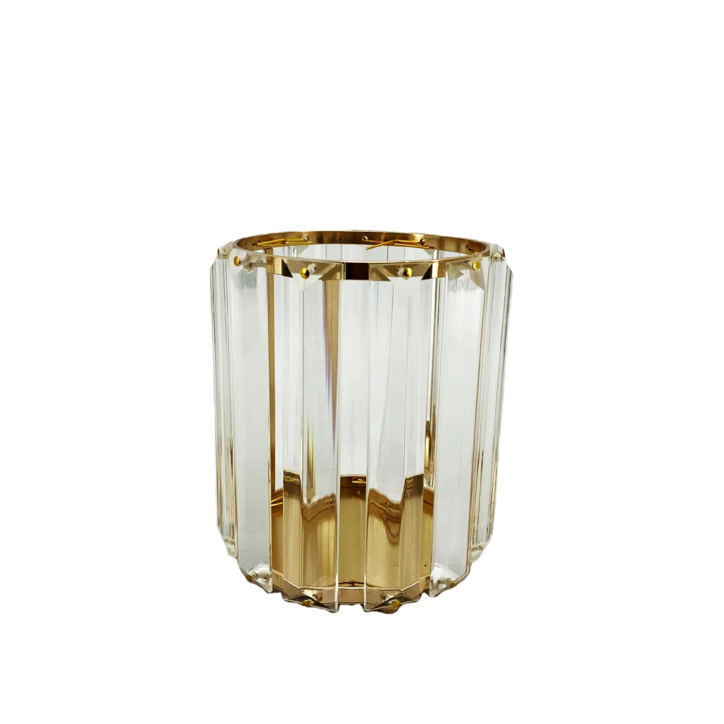 2021 Luxury Crystal Pen Holder Women Make Up Brush holder Table Bucket European Style Gold Brush Box