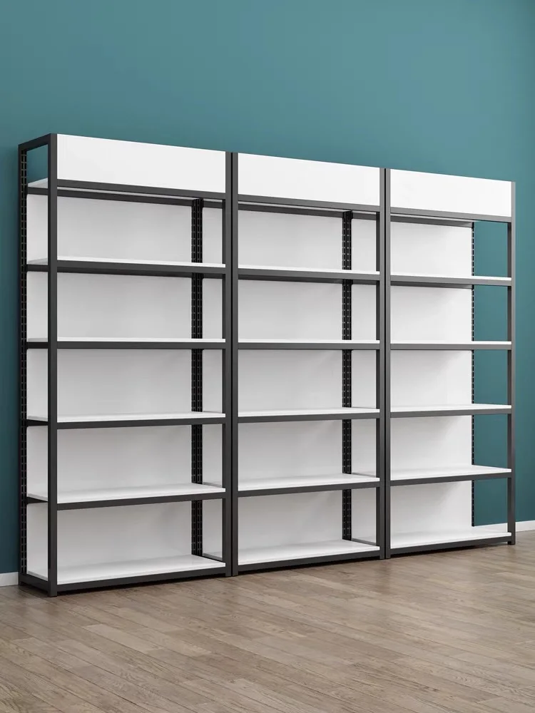 Custom wooden wood rack supermarket shelf rack with metal frame supermarket metal shelving