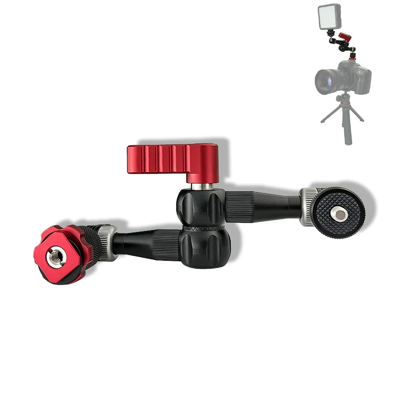 Aluminum Alloy Magic Arm with Cold Shoe Adapter and 1/4 Screw  for DSLR Camera Rig, Flash Light, LCD Monitor