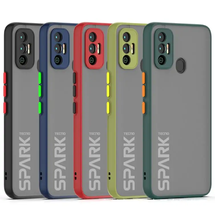 Shockproof Camera Protection Funda Matte Phone Case For Tecno Spark 6 7 8 Camon 16 17 18 Pro Spark GO 2022 Back Cover