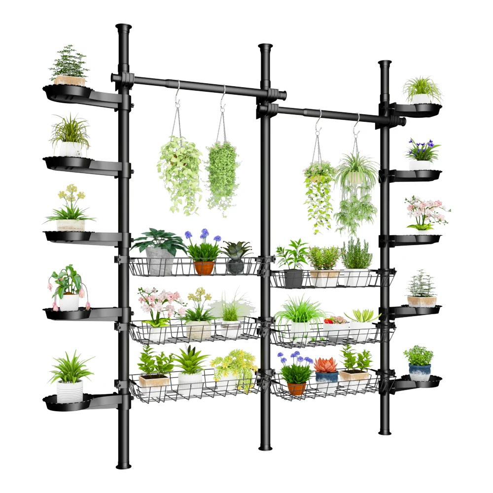 Modern Design Thickened Heavy-Duty Plant Stand Adjustable Flower Shelf Stand for Balcony