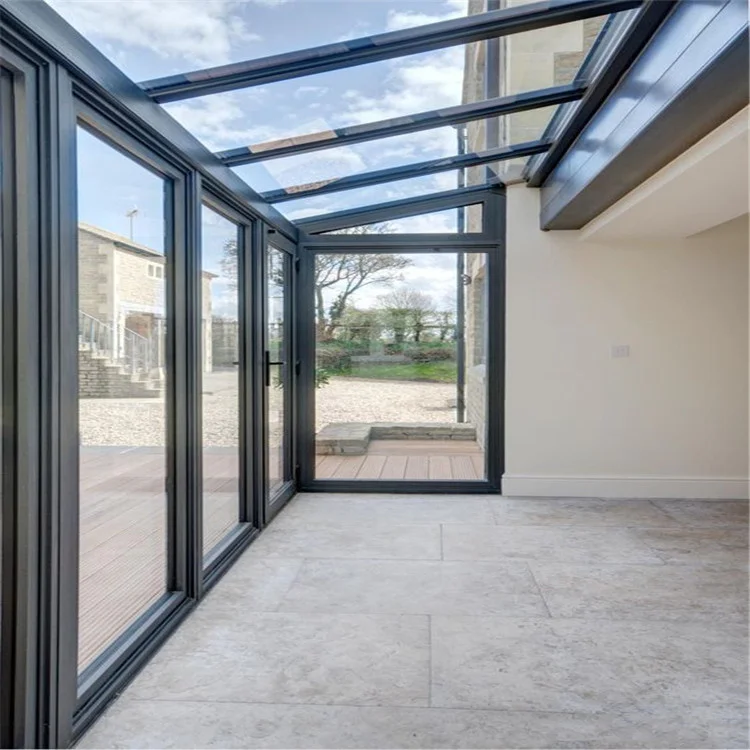 Best Quality Prefab Glass House Balcony Veranda Best Quality Houses Glass folding sunroom Modular Prefab Glass House