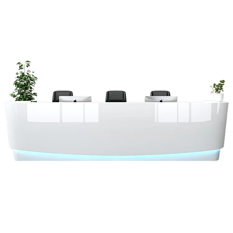 
Paint Creative Cashier Bar Counter Service Desk Reception Desk Simple and Modern Company Special-shaped White Office Furniture 