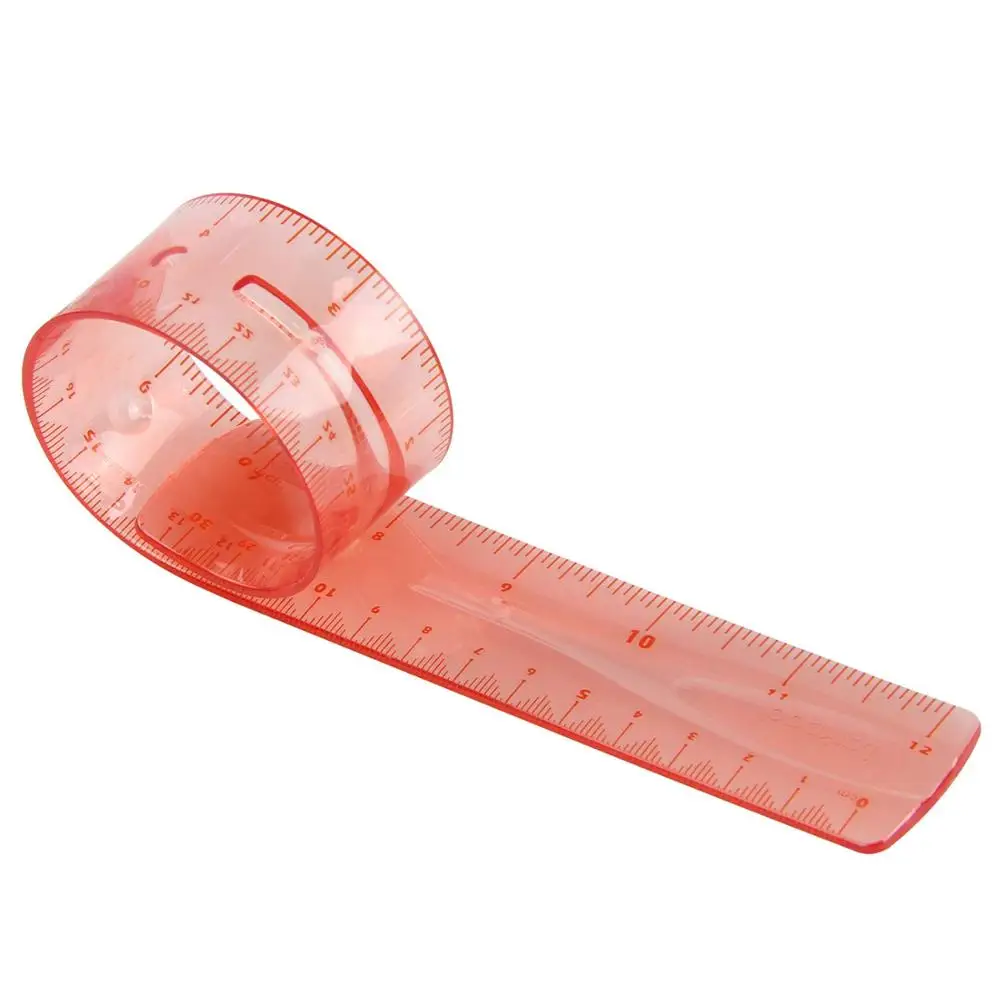 LULAND Durable Clear Measuring Tool for Office 12-inch/30cm Flexible Plastic Ruler
