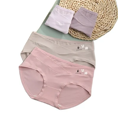 Low Waist Cross Design Under Belly Care Pregnant Panties Maternity Panties Pregnancy Postpartum Women Underwear