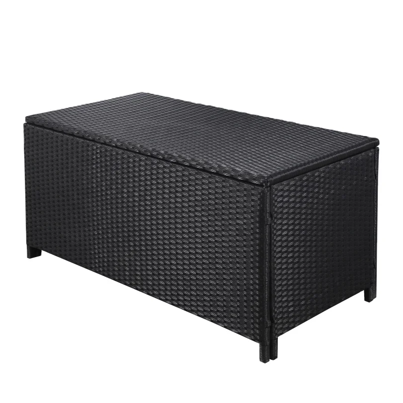 Rongjiu high quality plastic rattan garden storage box yards used outdoor furniture
