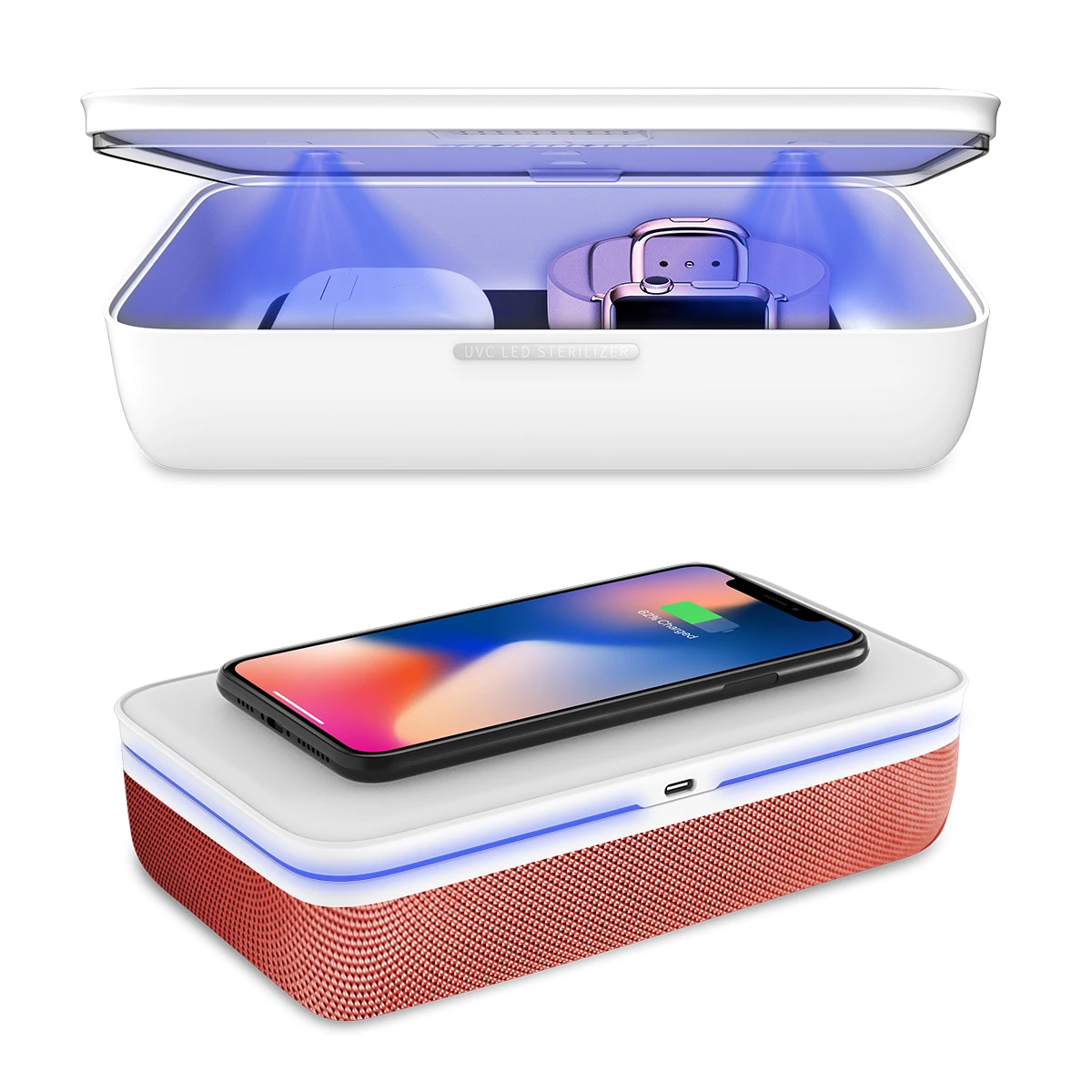 Многофункциональное портативное 99.9% УФ-дезинфицирующее средство для телефона с беспроводным зарядным устройством, аромадиффузор UVC, стерилизующий УФ-светильник, стерилизатор