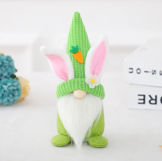 Easter decorations knitted fabric faceless doll rabbit adornment dwarf action figure doll