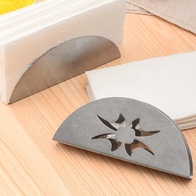 
Stainless Steel Scalloped Napkin Seat Restaurant Tissues Boxes Mental Napkin Holder 