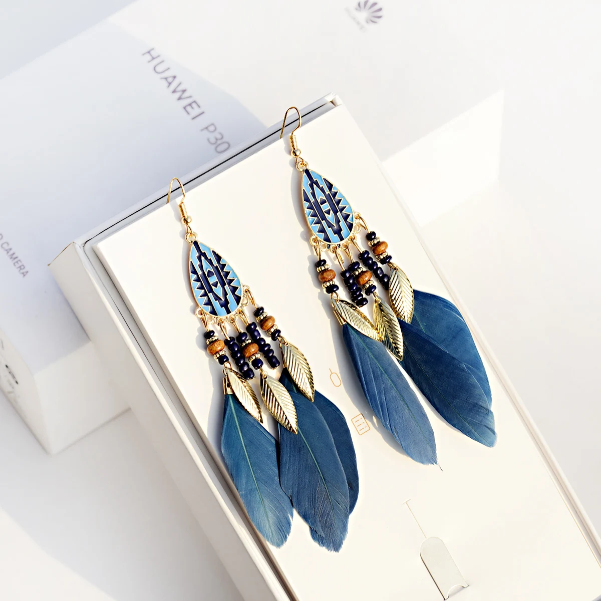 Bohemian Feather Tassel Earrings For Women 2021 Ohrringe Water Drop Vintage Statement Earrings Boho Indian Jewelry Kolczyki