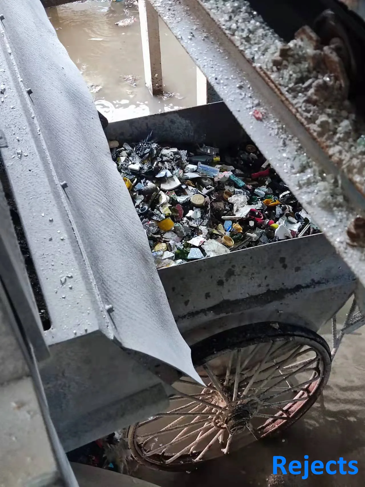 Recycling industry glass regrinds color optical sorting machine