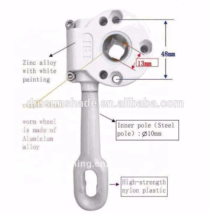 1:16 Aluminum manual awning gear box,worm gear box,retractable awning parts