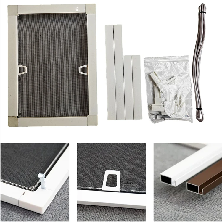 Customized Diy Aluminium Profile Mosquito Window Fixed Size Insect Screen Window