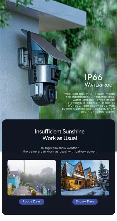 Outdoor IP66 Waterproof 4G Sim Card Wifi Dome Lens Cctv Ptz Full HD 8MP Solar Panel Battery Camera