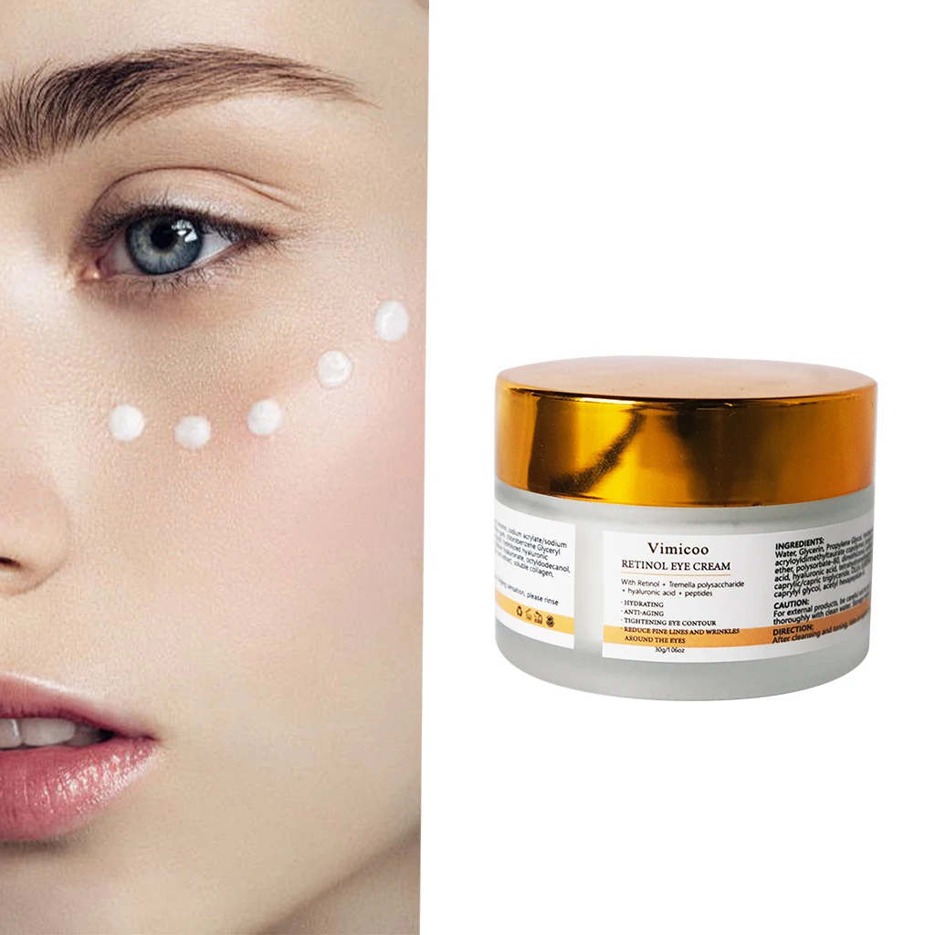 Customized Label Retinol Eye Cream Smooth Fine Lines Tight Moisturizing Improve Wrinkles Around Eyes Brighten Eyes Cream 30g