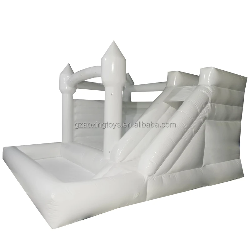 4.5X4.5M Commercial White Wedding Inflatable Bounce House With Slide And Ball Pit Bouncing Castle Tent For Kids Party Events