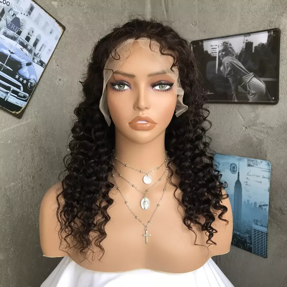 Factory Wholesale Deep Wave HD Full Lace Wigs Human Hair Lace Front Peruvian Virgin Hair 360 Lace Front Wigs for Black Women