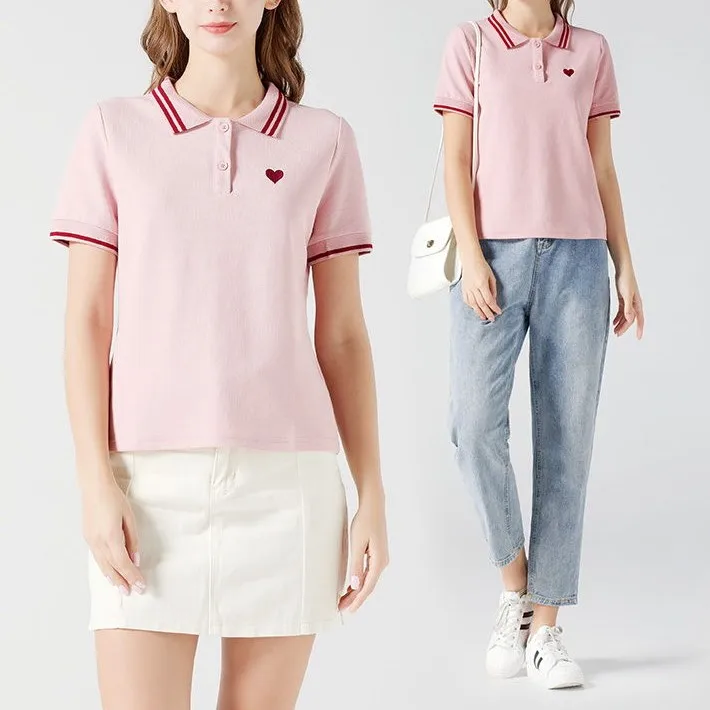 New-Arrival-Custom Womens 35 Styles 3D Printing Girls School T Shirt 95 Polyester Hot Ladies Sublimation Trending Polo Shirt