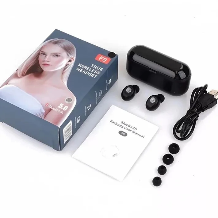 
F9 Auriculares Audifonos Tws Wireless Earbuds Handsfree Gaming Sport Headset 2000mAh ear buds For bluetooth Earphone headphone 
