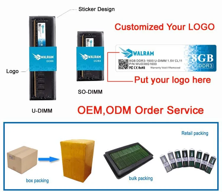  Детали компьютера Walram UDIMM PC4 Memoria PC память 3000 МГц 3200 3600 ddr4 16 Гб ram с