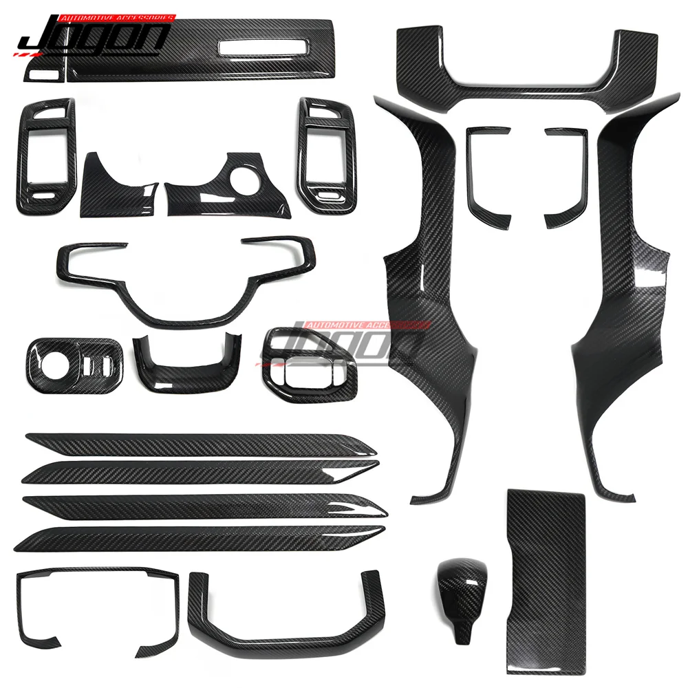 For Dodge Ram 1500 TRX 2500 2019-2023 Dry Carbon Fiber Interior Accessories Cup Holder Cover Steering Wheel Trim Air vent Frame