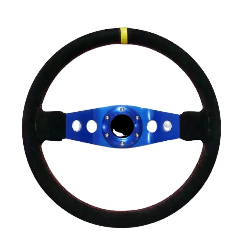 PVC Suede Leather Steering Wheel For Lexus Mitsubishi Lancer Bmw E39