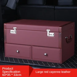 Amazon Hot Selling Car Trunk Storage Box Large Capacity Storage Bag Car Leather Storage Box