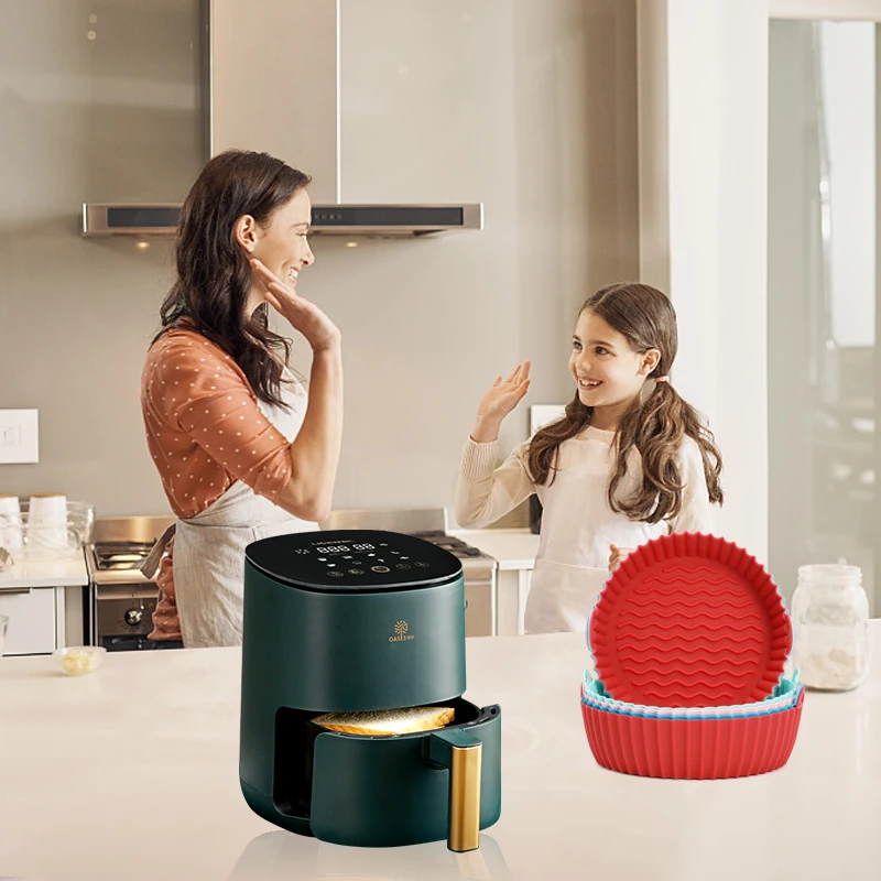 Air Fryer Silicone Pot - Air Fryer Oven Accessories - Replacement for Flammable Parchment Liner Paper