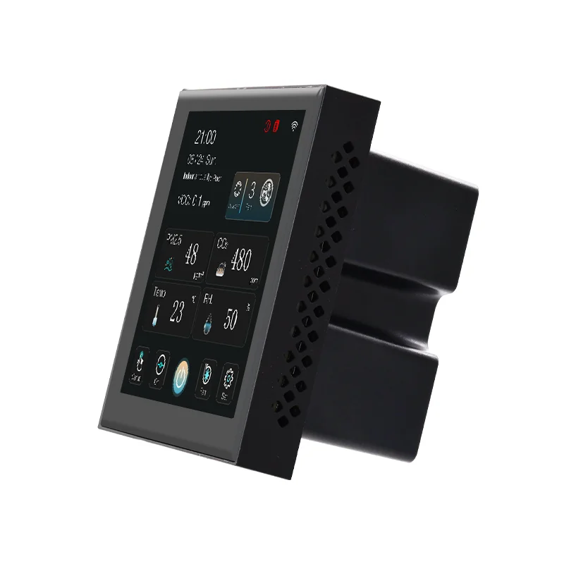 Accurate humidity, temperature, CO2, PM2.5, VOC sensing intelligent fresh air controller
