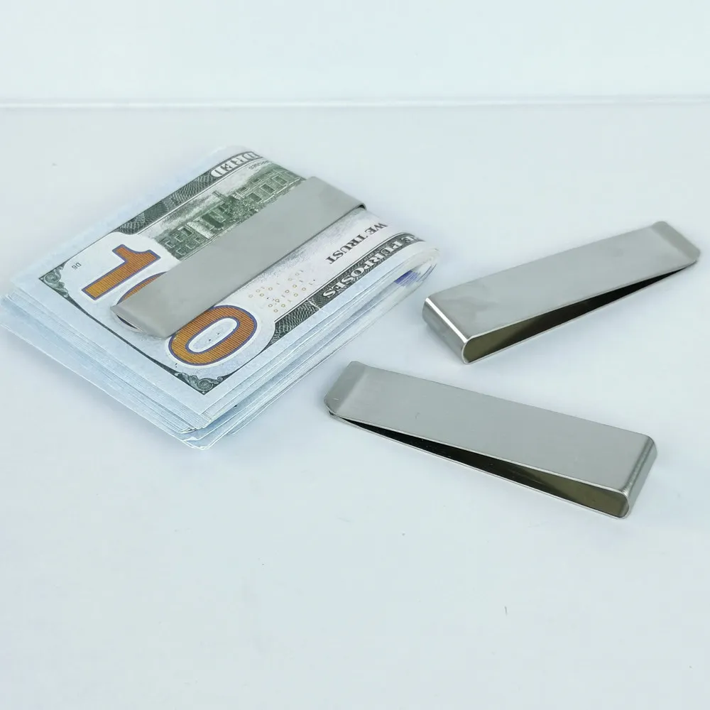 Custom Wallet Accessories  High Elastic Minimalist Slim Stainless Steel Metal Money Clip for Wallet