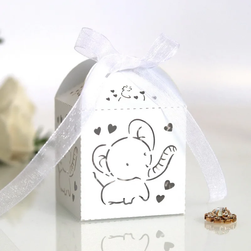 Elephant Laser Cut Paper Wedding Box Candy Sweet Favor Box For Chocolate