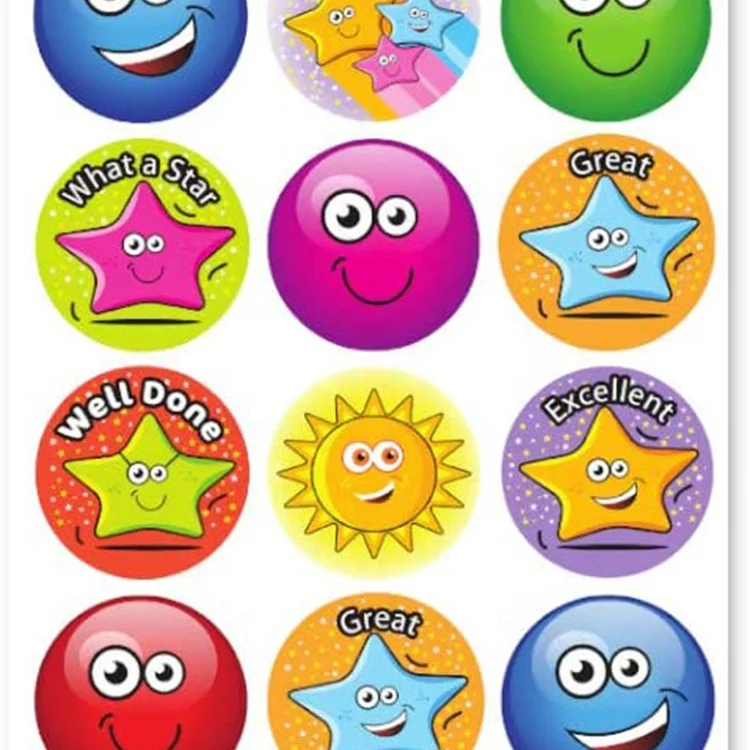 
Motivational School Teacher Collection Sticker Solutions Hopping Stars Smiles Reward Stickers 
