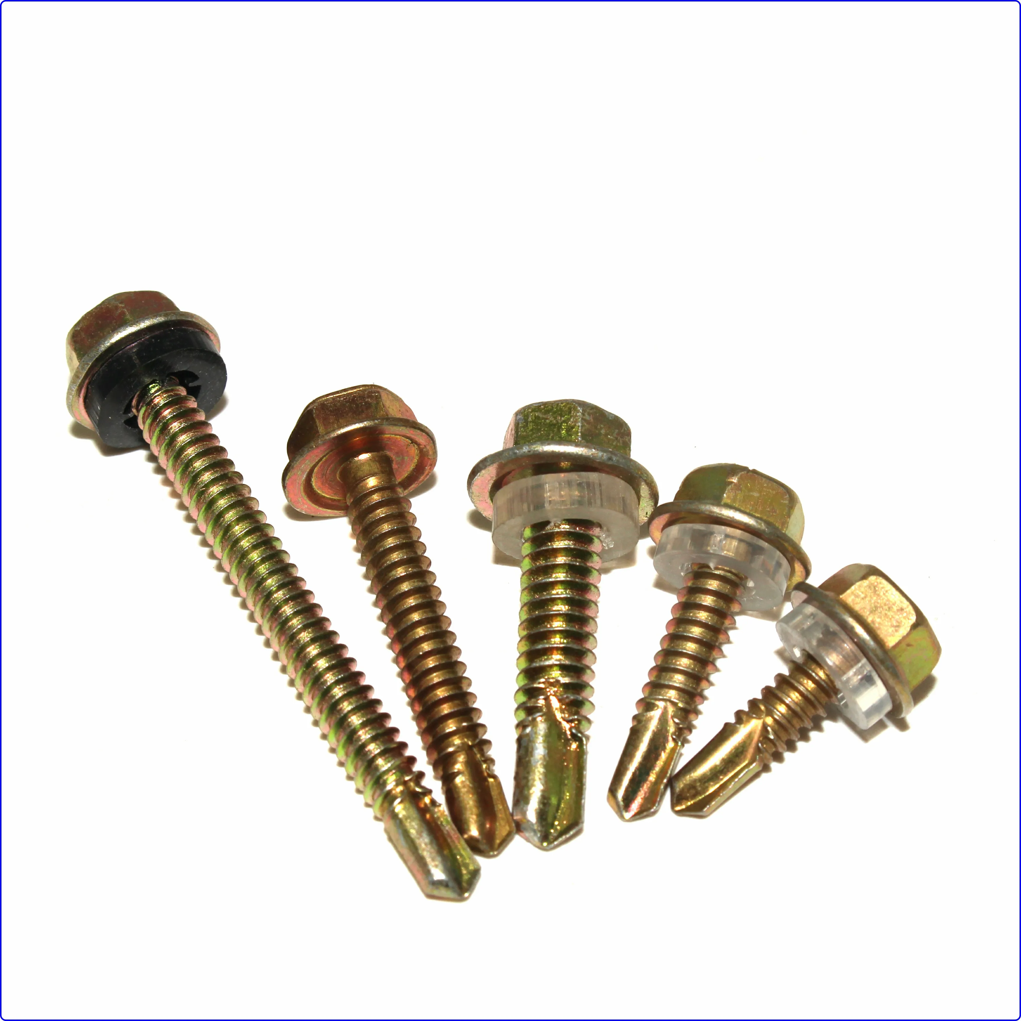galvanized hex head self drilling screws for metal roofing with EPDM washer