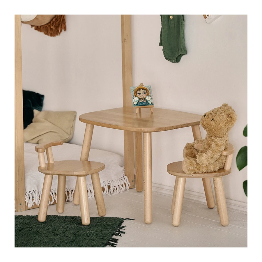 Kids Montessori furniture wooden kids table and chairs set children furniture Toddler table and chairs Gifts for Kids