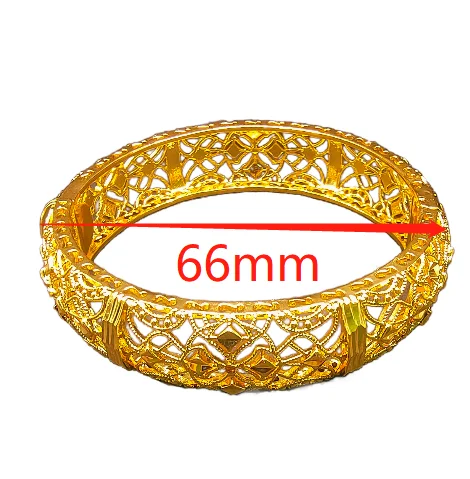 Wholesale Cheap Hot Sale 18k Gold Plated Brass Jewelry Women Indian Traditional Charm Bangle Open thick Cuff Bracelet Jewellery