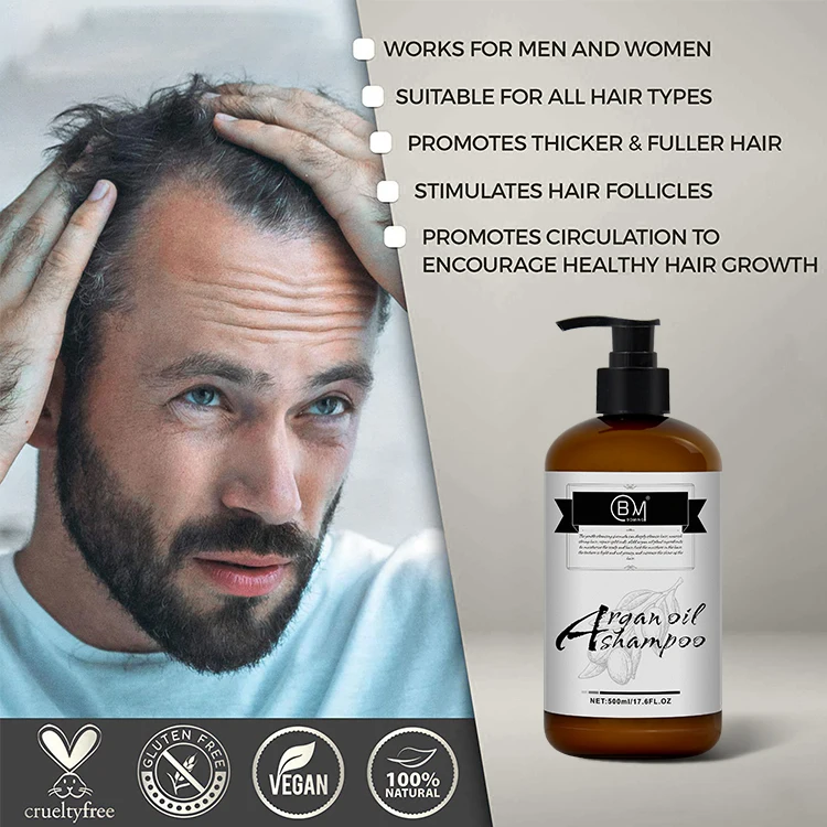 hot selling vegan hair care anti-hair loss argan hair growth shampoo and conditioner private label