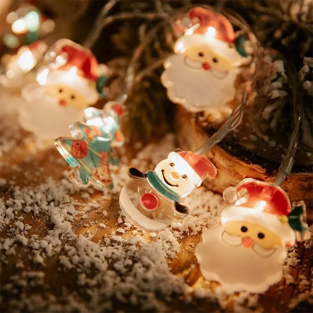 Santa Claus Christmas String Lights Snowman Xma Tree LED Lights string for Holiday Party Decoration