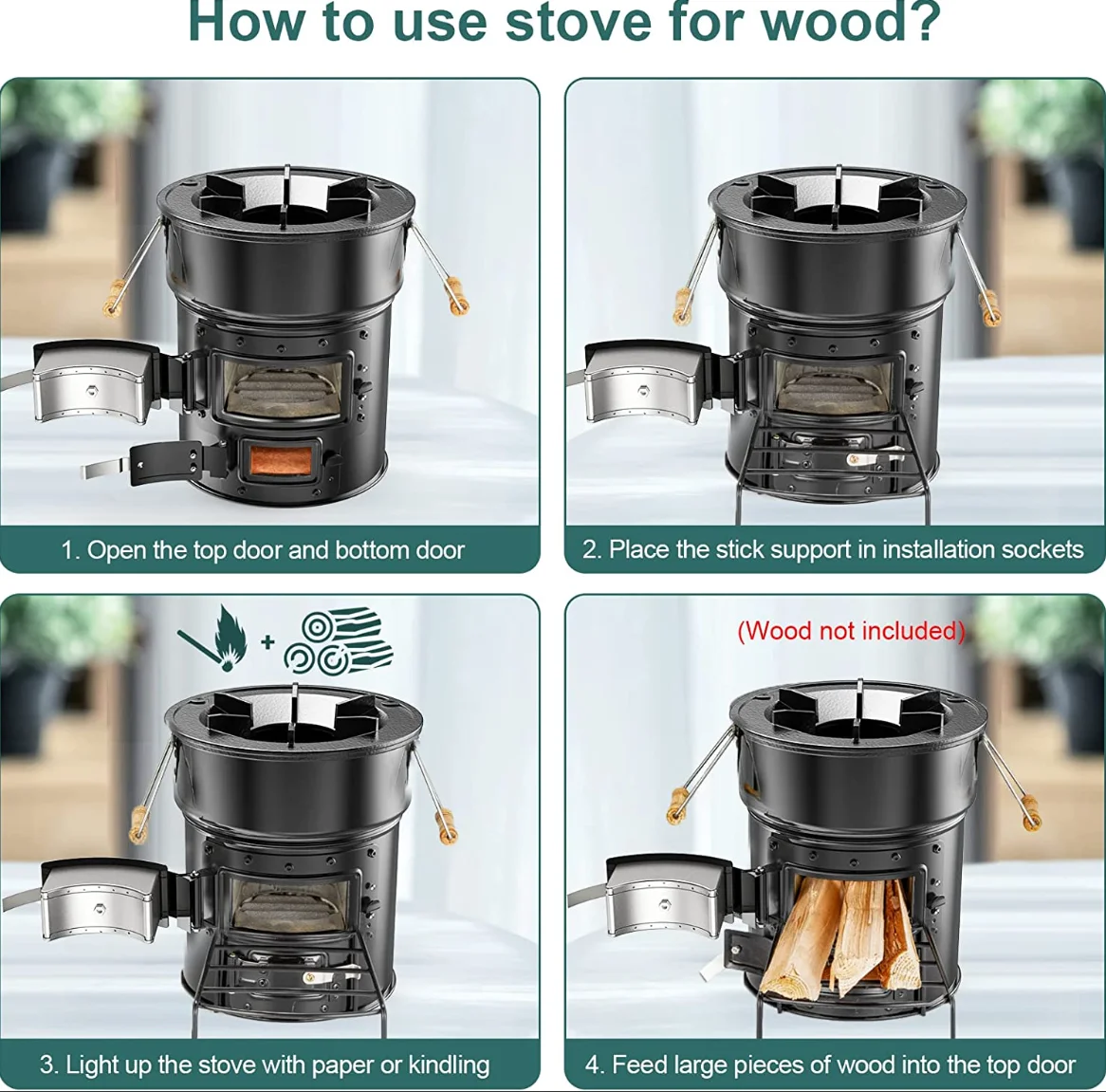 Clean cookstove energy saving wood burning stove fule saving portable camping stove