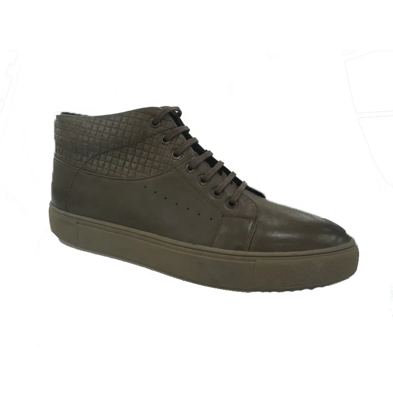 Simple Handmade Running Office Real Fur Lace Up Sexy Platform Comfortable Boots for Men