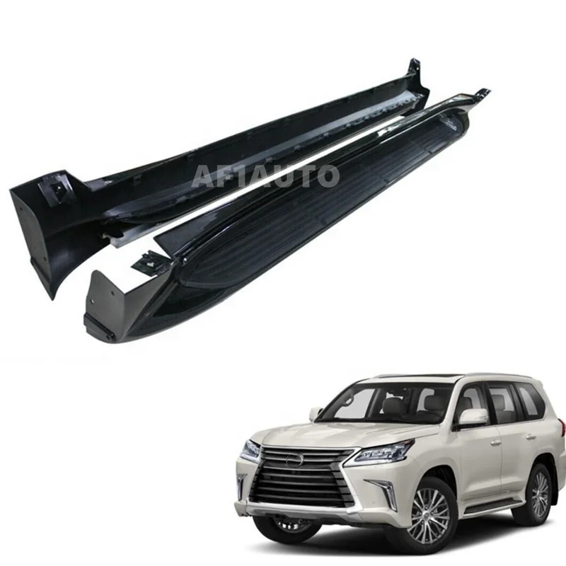 Aluminum Alloy Black Color Side Nerf Bar Running Board For LX570 2008-2020 with led light