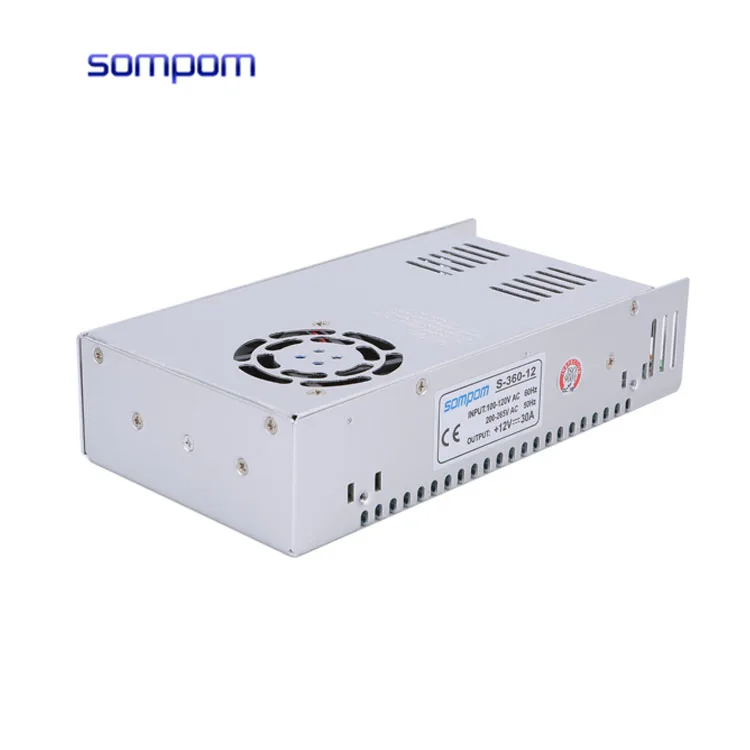 Sompom12V30A360W высокоэффективный 110V - 220V импульсный источник питания для светодиодное освещение трансформатор