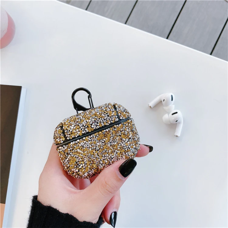 Цветной Алмазный защитный чехол для airpods pro коробка хранения наушников жесткий из поликарбоната с защитой